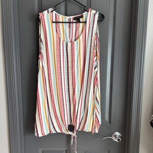 Lane Bryant Striped Sleeveless Tie-Front Top